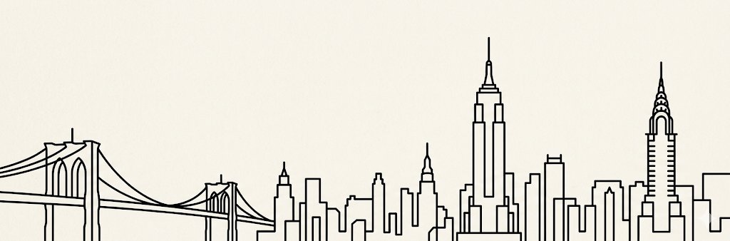 Line illustration of the New York City skyline